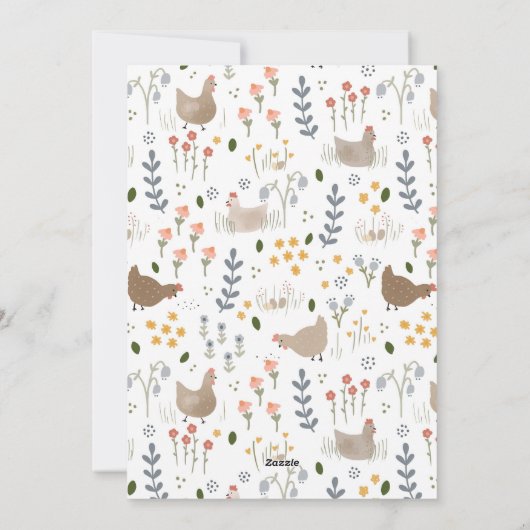 Baby Hatching Soon Chicken Baby shower Invitation Feestdagenkaart (Achterkant)