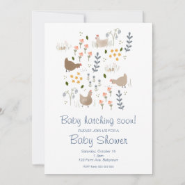 Baby Hatching Soon Chicken Baby shower Invitation Feestdagenkaart