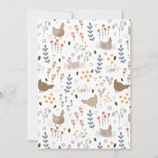 Baby Hatching Soon Chicken Baby shower Invitation Kaart (Achterkant)