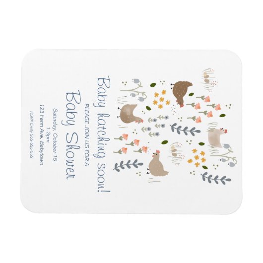 Baby Hatching Soon Chicken Baby shower Invitation Magneet (Horizontaal)