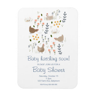 Baby Hatching Soon Chicken Baby shower Invitation Magneet