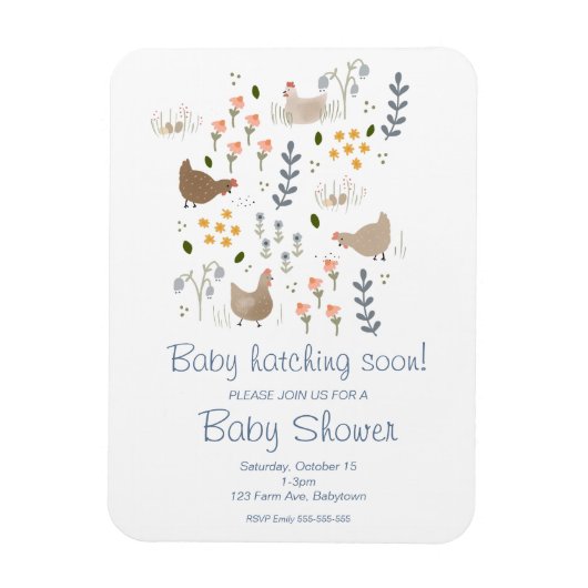 Baby Hatching Soon Chicken Baby shower Invitation Magneet (Verticaal)
