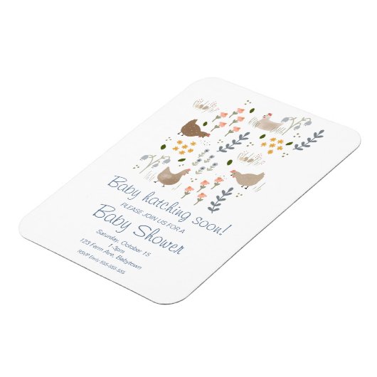 Baby Hatching Soon Chicken Baby shower Invitation Magneet (Linkerzijde)