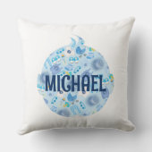 Baby Head Baby Boy Blue Pattern Sierkussen (Achterkant)