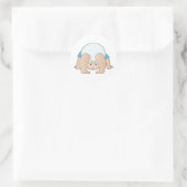Baby Head Boy Ronde Sticker (Tas)