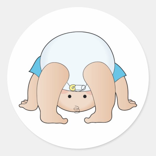 Baby Head Boy Ronde Sticker (Voorkant)
