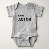 BABY HEADER GRAY "TOEKOMSTIGE ACTOR" ROMPER (Voorkant)