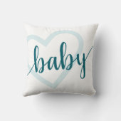 Baby Heart | Blauwgroen Dark Midnight Green Flouri Kussen (Achterkant)