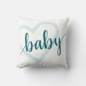 Baby Heart | Blauwgroen Dark Midnight Green Flouri Kussen (Voorkant)