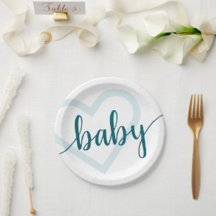 Baby Heart Blauwgroen Dark Midnight Green Flouri Papieren Bordje