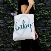 Baby Heart | Blauwgroen Midnight Green Flourish Cu Tote Bag
