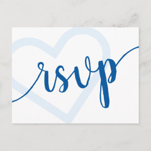 Baby Heart   Cerulean Blue Classic Flourish RSVP Briefkaart