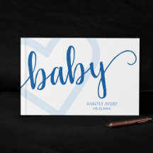 Baby Heart | Cerulean Blue Classic Flourish Script