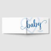 Baby Heart | Cerulean Blue Classic Flourish Script Gastenboek (Volledig)