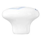 Baby Heart | Cerulean Blue Classic Flourish Script Keramische Knop (Zijkant)