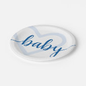 Baby Heart | Cerulean Blue Classic Flourish Script Papieren Bordje (Gekanteld)