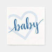 Baby Heart | Cerulean Blue Classic Flourish Script Servet (Voorkant)