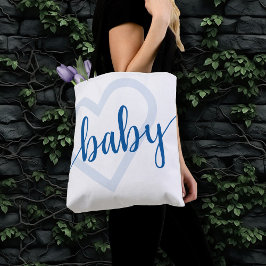 Baby Heart | Cerulean Blue Classic Flourish Script Tote Bag
