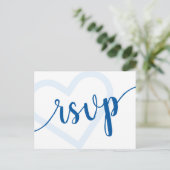Baby Heart | Cerulean Blue Classic RSVP Entree Briefkaart (Staand voorkant)