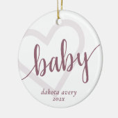 Baby Heart | Desert Roos Taupe Flourish Custom Keramisch Ornament (Links)