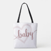Baby Heart | Desert Roos Taupe Flourish Script Tote Bag (Achterkant)