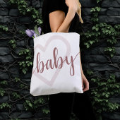 Baby Heart | Desert Roos Taupe Flourish Script Tote Bag