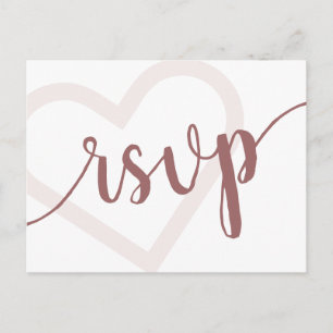 Baby Heart   Desert Roos Taupe Script RSVP Entree Briefkaart