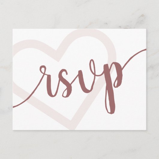 Baby Heart | Desert Roos Taupe Script RSVP Entree Briefkaart (Voorkant)