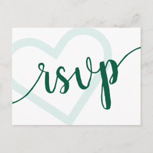Baby Heart   Hunter Green Shower RSVP Entree Briefkaart