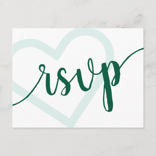 Baby Heart | Hunter Green Shower RSVP Entree Briefkaart (Voorkant)