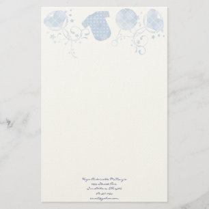 Baby Heart Rattle Argyle Onsie Pink Briefpapier