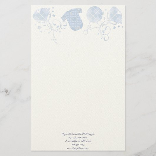 Baby Heart Rattle Argyle Onsie Pink Briefpapier (Voorkant)