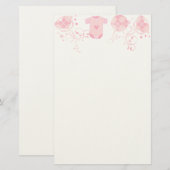 Baby Heart Rattle Argyle Onsie Pink Briefpapier (Voorkant / Achterkant)