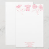 Baby Heart Rattle Argyle Onsie Pink Briefpapier (Voorkant / Achterkant)