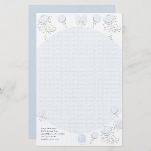 Baby Heart Rattle Argyle Onsie Pink Briefpapier (Voorkant / Achterkant)