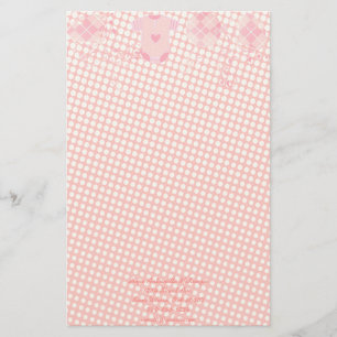 Baby Heart Rattle Argyle Onsie Roze Tiny Stippen Briefpapier