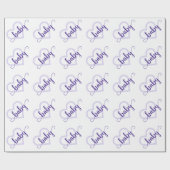 Baby Heart | Royal Grape Paarse Flourish Script Cadeaupapier (Vlak)