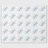 Baby Heart | Slate Dusty Blue Flourish Script Cadeaupapier (Vlak)