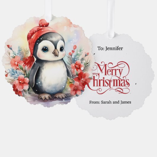 Baby Hedgehog Cub Cadeau Label Kerstboom Ornament Kaart (Voorkant / Achterkant)