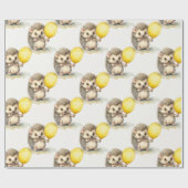 Baby Hedgehog Geslachtsneutrale Verjaardag Cadeaupapier (Vlak)