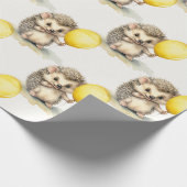 Baby Hedgehog Geslachtsneutrale Verjaardag Cadeaupapier (Hoek)