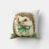 Baby Hedgehog Groene Boog Genderneutraal Kussen (Achterkant)