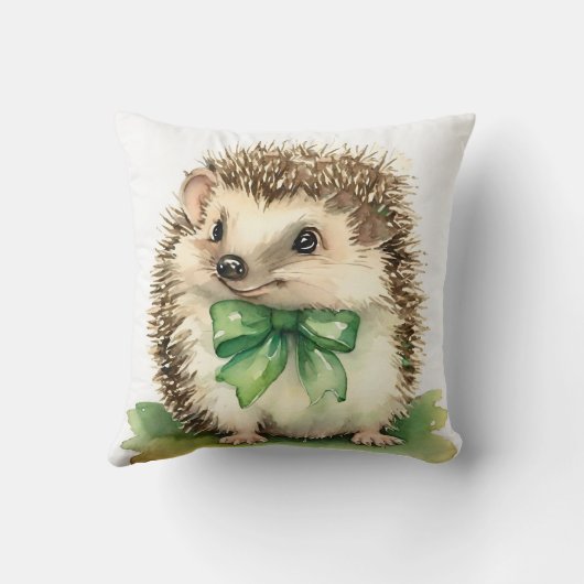 Baby Hedgehog Groene Boog Genderneutraal Kussen (Achterkant)