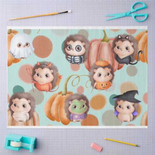 Baby Hedgehog Halloween Tissue Decoupage Papier (Craft)