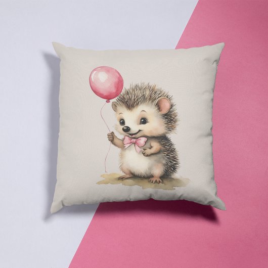 Baby Hedgehog roze ballon meisjes Kussen