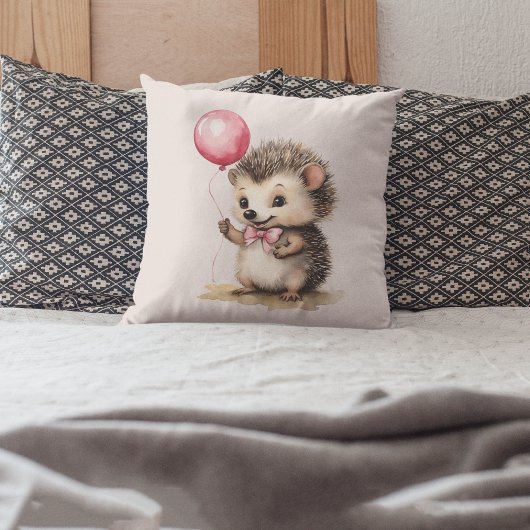 Baby Hedgehog roze ballon meisjes Kussen