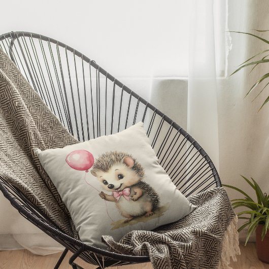 Baby Hedgehog roze ballon meisjes Kussen