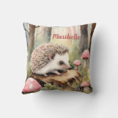 Baby Hedgehog roze paddenstoel meisjes gepersonali Kussen (Achterkant)