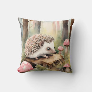 Baby Hedgehog roze paddenstoel meisjes Kussen