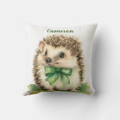 Baby Hedgehog Schattigee Boog Neutraal Gepersonali Kussen (Achterkant)